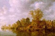 Jan van  Goyen River Landscape oil